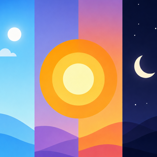 Albori app icon: a layered sun over a four-band day cycle